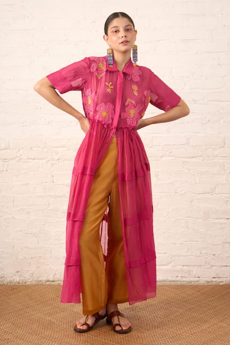 Myoho Wildflower Applique Work Jacket & Pant Set 