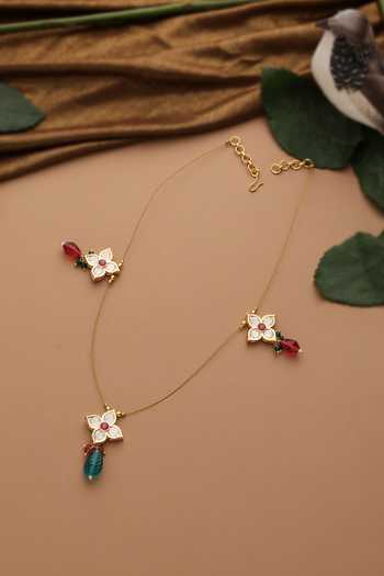 Swabhimann Floral Motif Pendant Necklace 