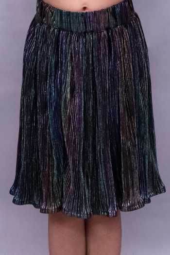 Buy_Lil Drama_Grey Knit Pleated Top And Skirt Set 