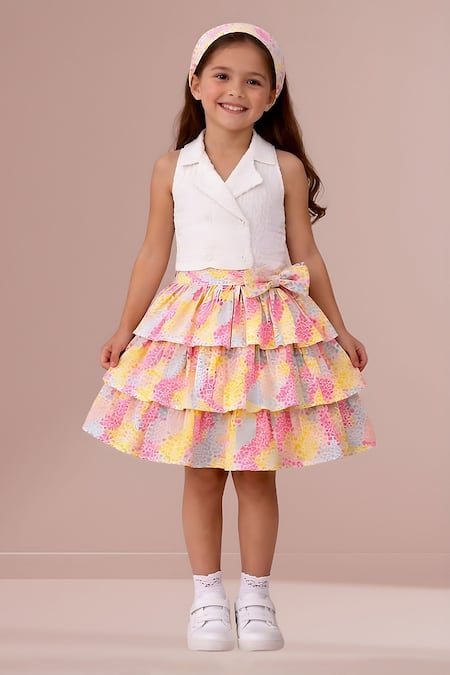 Lil Drama Sleeveless Top & Layered Skirt Set 