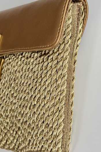 Shop_Kokommo_Gold Stones, Crystals The Filato Dupion Silk Clutch _Online_at_Aza_Fashions