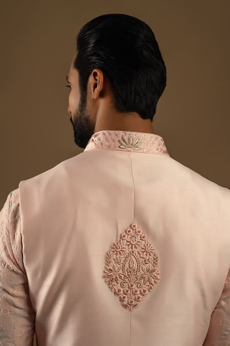 Punit Arora Longline Embroidered Bundi Kurta Set 