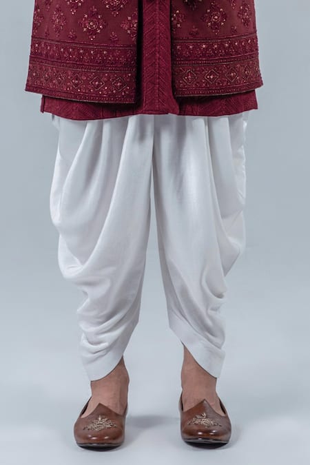 Punit Arora Maroon Silk, Modal Embroidery Long Jacket And Kurta Set Online at Aza Fashions Punit Arora_Maroon Silk, Modal Embroidery Long Jacket And Kurta Set _Online_at_Aza_Fashions