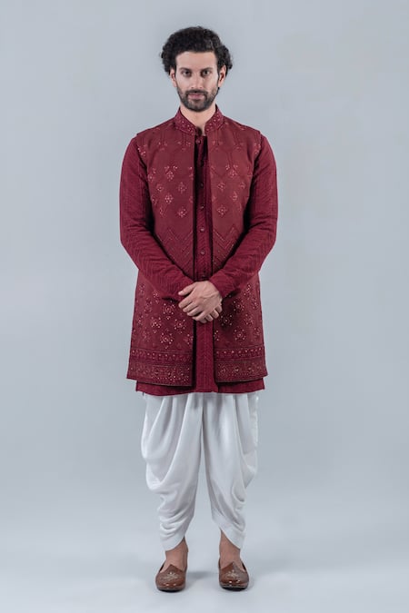 Punit Arora Embroidered Long Jacket & Kurta Set 