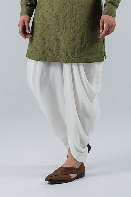 Punit Arora Olive Green Silk, Modal Embroidery Grandiose Thread Work Bundi And Kurta Set Online at Aza Fashions Punit Arora_Olive Green Silk, Modal Embroidery Grandiose Thread Work Bundi And Kurta Set _Online_at_Aza_Fashions