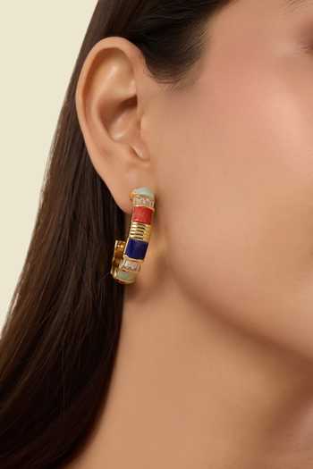 Isharya Solstice Studded Hoop Earrings