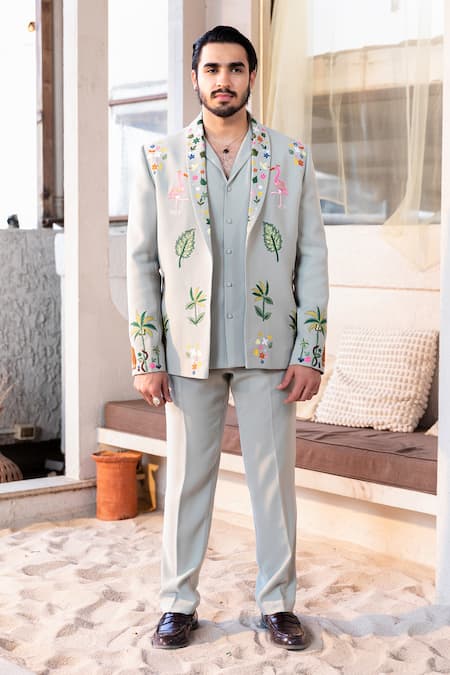 Kaaj Button Vantara Carnival Embroidered Suit Set 