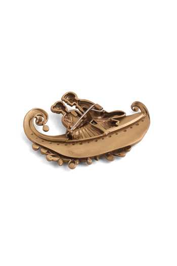 Cosa Nostraa Gold Eternal Voyage Brooch Online at Aza Fashions Cosa Nostraa_Gold Eternal Voyage Brooch _Online_at_Aza_Fashions