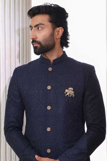 Buy_Cosa Nostraa_Gold Stones The Lotus Bearer Elephant Brooch 