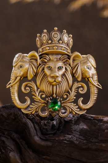 Cosa Nostraa Imperial Horse Emerald Brooch 