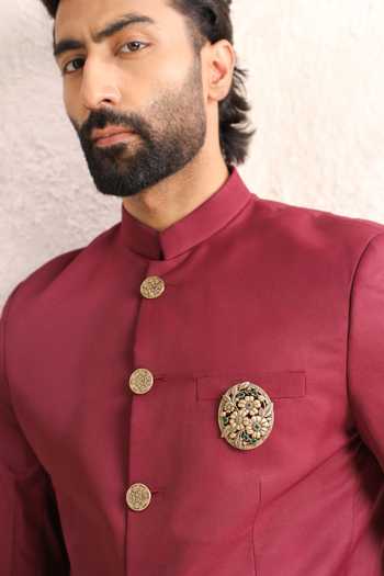 Cosa Nostraa Crowned Deer Crest Brooch 