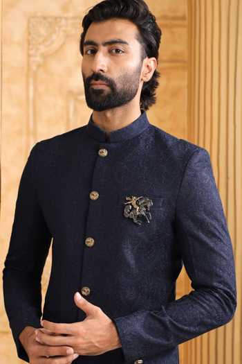 Buy_Cosa Nostraa_Gold Emerald Winged Eagle Brooch 