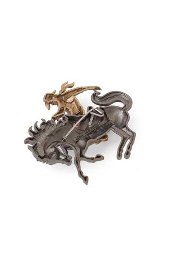 Cosa Nostraa Gold Brooches Rodeo Rider at Aza Fashions Cosa Nostraa_Gold Brooches Rodeo Rider _at_Aza_Fashions