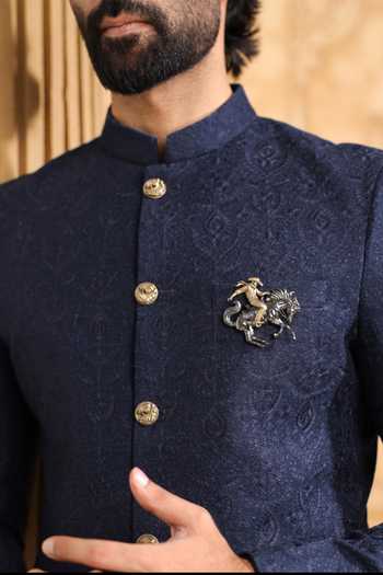 Shop Cosa Nostraa Gold Brooches Rodeo Rider at Aza Fashions Shop_Cosa Nostraa_Gold Brooches Rodeo Rider _at_Aza_Fashions