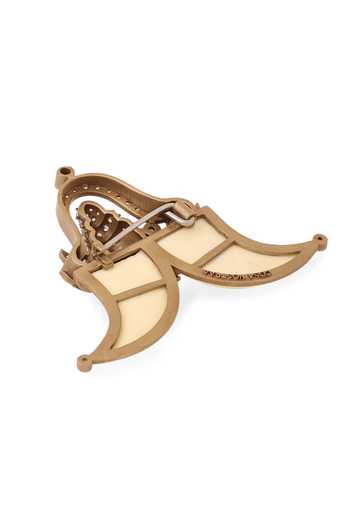 Cosa Nostraa_Gold Crystals Tuskers Divinity Brooch _Online_at_Aza_Fashions