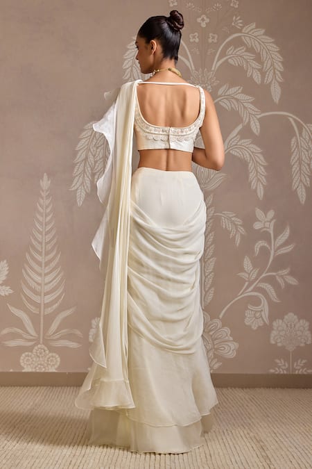 Ridhi Mehra Thread Work Pre-Draped Saree With Blouse 