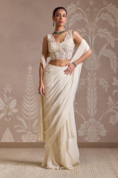 Ridhi Mehra Spindle Pre-Draped Saree With Corset 