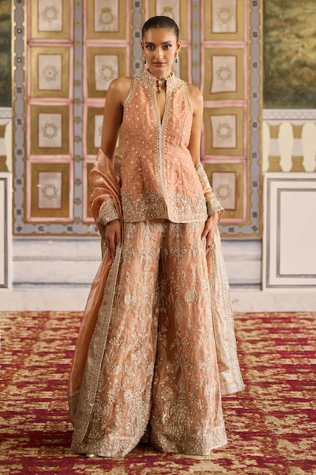 Ridhi Mehra Whisper Embroidered Top Sharara Set 