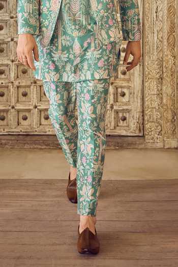 Buy Ridhi Mehra Green Chanderi Whimsy Reversible Bundi And Kurta Set Online at Aza Fashions Buy_Ridhi Mehra_Green Chanderi Whimsy Reversible Bundi And Kurta Set _Online_at_Aza_Fashions