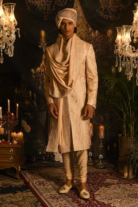 Punit Arora Embroidered Silk Sherwani Set 