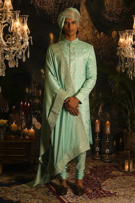 Punit Arora Aari Embroidered Silk Sherwani Set 