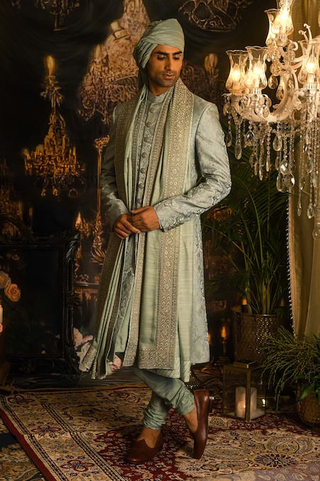 Punit Arora Paisley Embroidered Sherwani Set 
