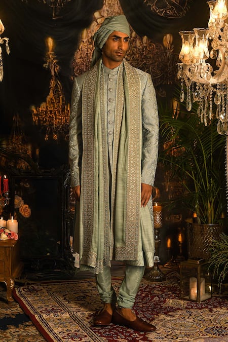 Punit Arora Paisley Embroidered Sherwani Set 