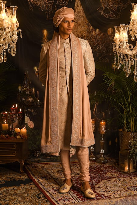 Punit Arora Paisley Jaal Embroidered Sherwani Set 
