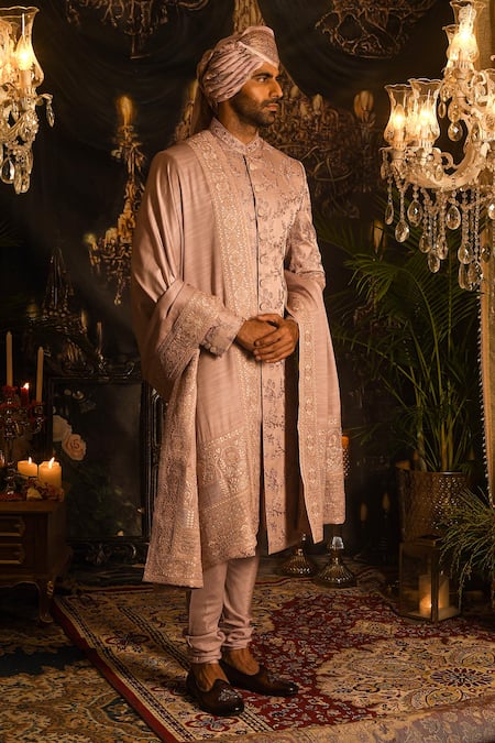 Punit Arora Leaves Jaal Embroidered Sherwani Set 