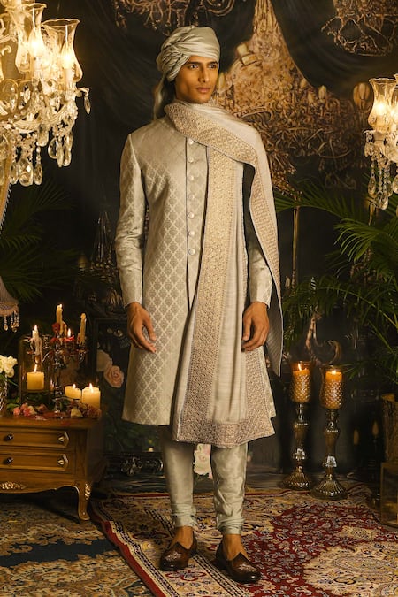 Punit Arora Zari & Sequin Embroidered Sherwani Set 