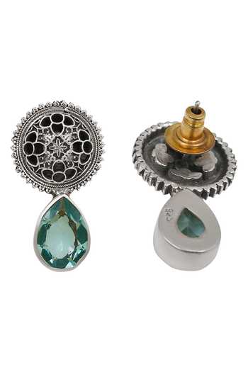 Sangeeta Boochra Aqua Drop Statement Earrings 