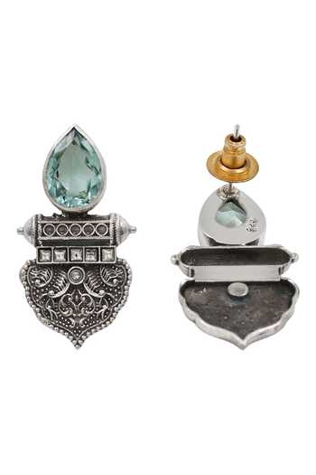 Sangeeta Boochra Vintage Silver Statement Earrings 