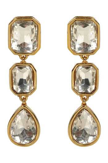 Amreli Jaipur_White Stones, Crystals Drop Earrings _Online_at_Aza_Fashions