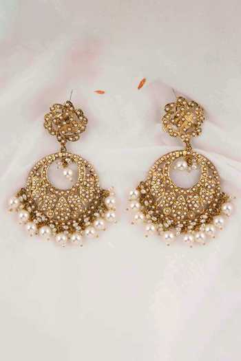 Amreli Jaipur Pearl Drop Chandbali Earrings  