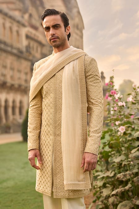 Seema Gujral Thread Embroidered Sherwani Set 