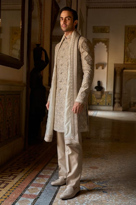 Seema Gujral Thread Embroidered Sherwani Set 