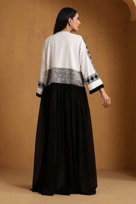 Wazir C Kashmiri Aari Embroidered Dress & Abaya Set 