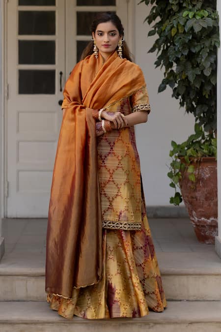 Mimamsaa Begum Brocade Woven Kurta Sharara Set 