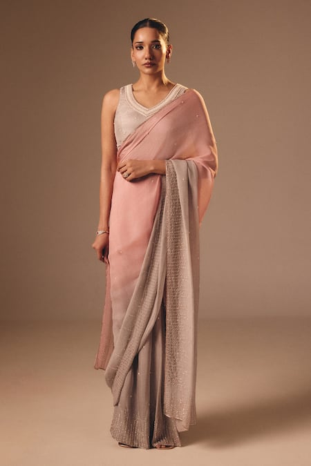 Disha Muchhala Colorblock Pre-Draped Saree & Blouse Set 