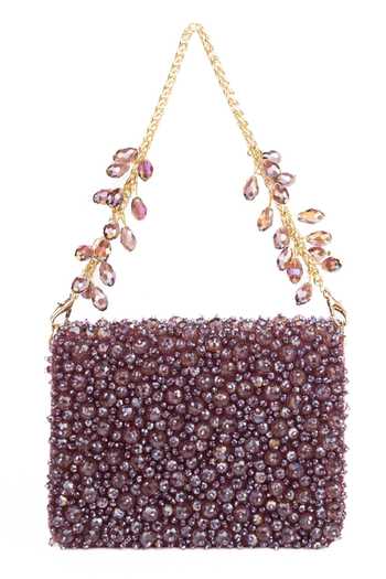 Shop_House Of Kosha_Purple Crystals Kiyara Suede Embellished Mini Bag _Online_at_Aza_Fashions