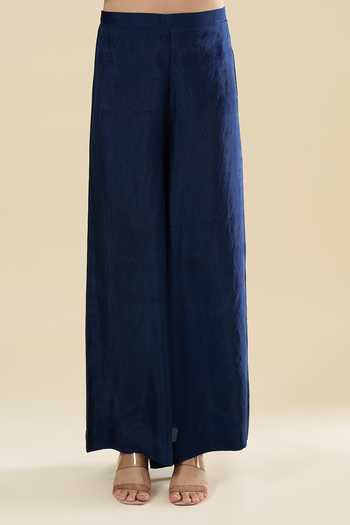 Buy_Anamika Khanna_Blue Embroidery, Sequins Tonal Kurta And Pant Set 