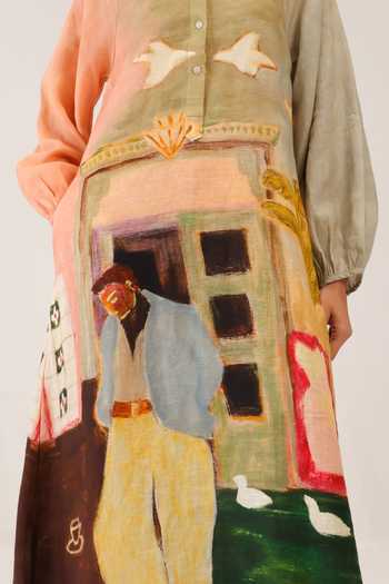 Buy Cord Multicolor Linen Goa Printed Dress Buy_Cord_Multicolor Linen Goa Printed Dress