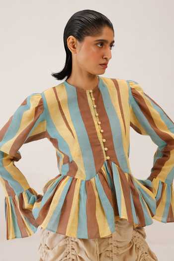 Buy_Cord_Multi Color Round Neck Jae Printed Top _Online_at_Aza_Fashions