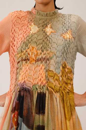 Buy_Cord_Multi Color Cotton Smocking High Neck June Dress 
