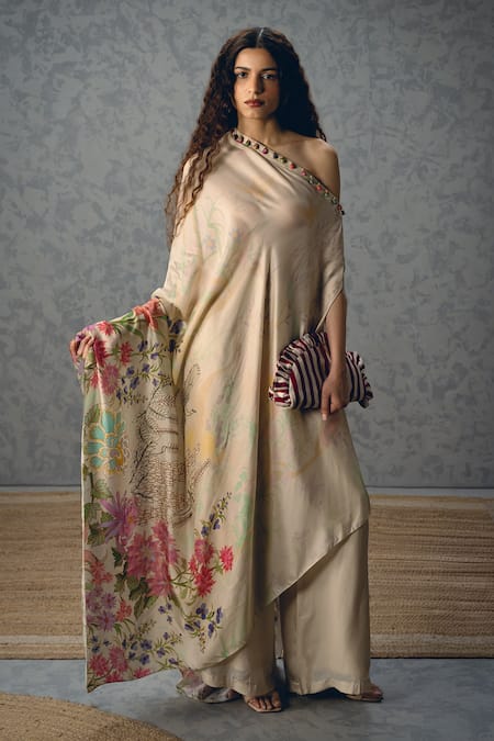 Paulmi And Harsh Natsu One Shoulder Kurta & Palazzo Set 