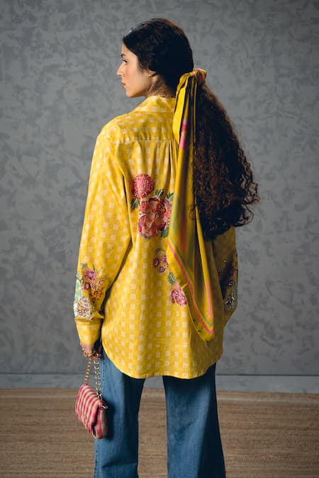 Paulmi And Harsh Jade Floral Print Shirt 