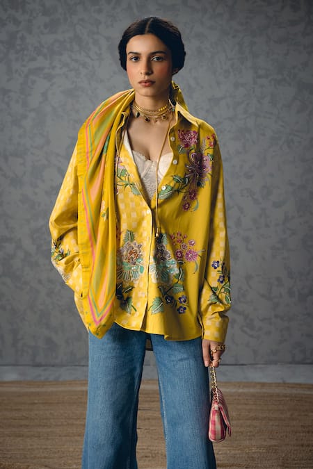 Paulmi And Harsh Jade Floral Print Shirt 