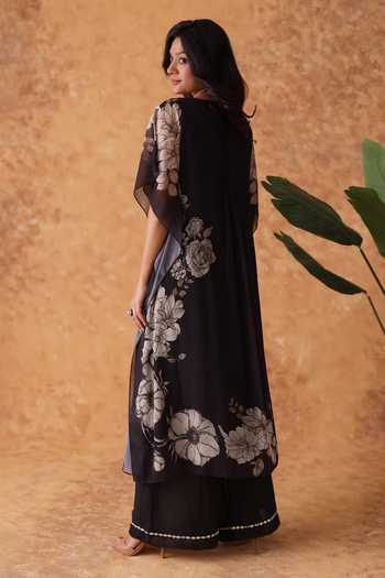 Pouli Pret Floral Pattern Kaftan & Pant Set 