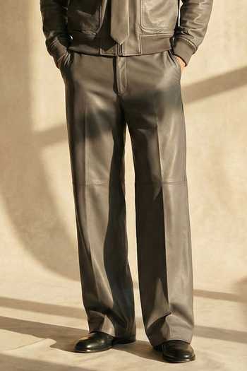 Nikita Mhaisalkar Grey Leather Jacket And Pant Set Online at Aza Fashions Nikita Mhaisalkar_Grey Leather Jacket And Pant Set _Online_at_Aza_Fashions