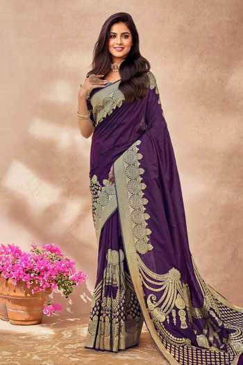 Khwaab By Sanjana Lakhani Floral Paisley Woven Saree & Embroidered Blouse 